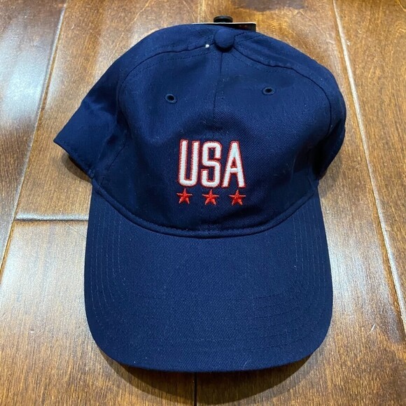 Under Armour USA Micro Logo Midnight Navy Adjustable Hat Cap Unisex - Picture 3 of 7